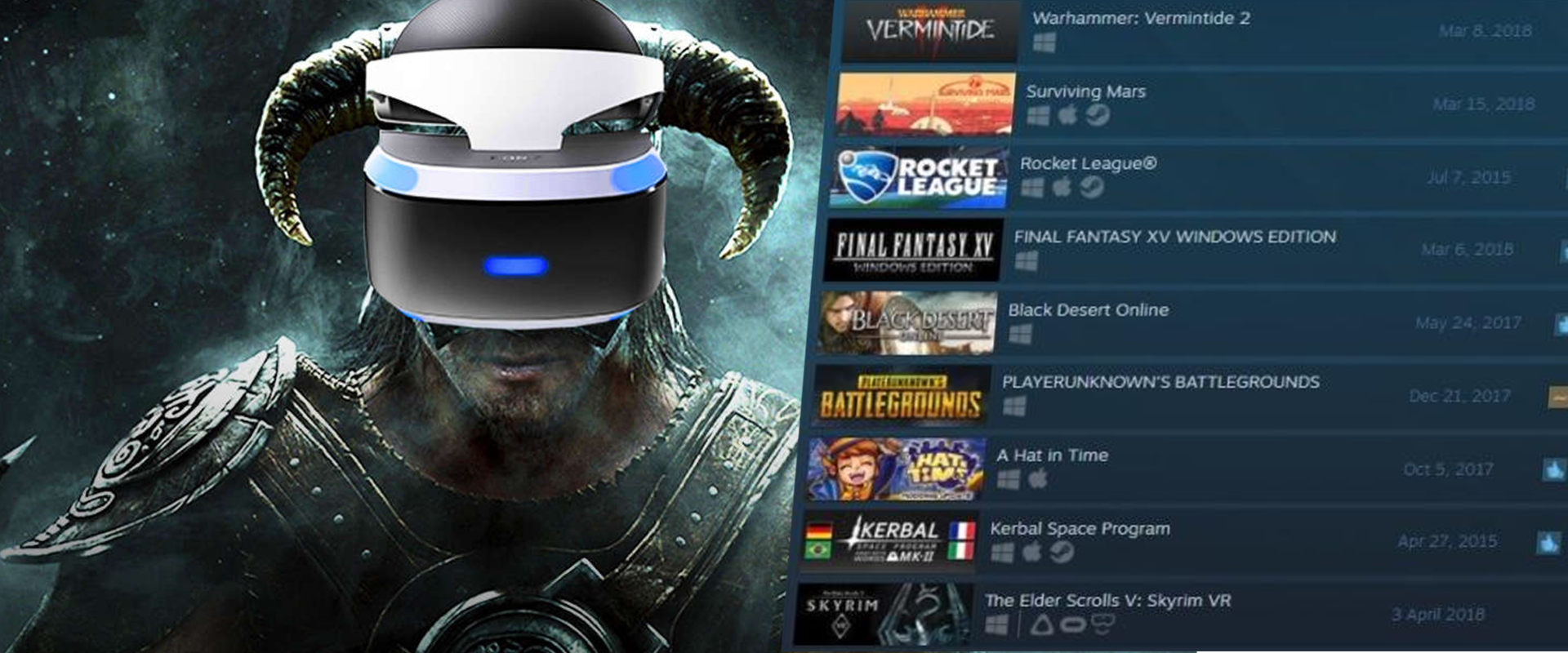 A Skyrim VR verziója erősen bekezdett a Steam toplistáján